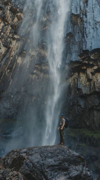 Malerische Landschaftsansichten von Wollumbin, Mount Warning und der Tweed Range