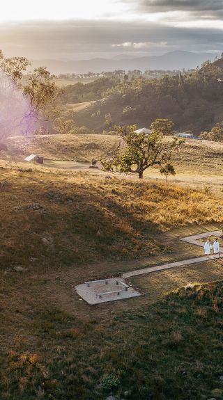 Aerial view with sunrise, Sierra Escape, Mudgee - Credit: Sierra Escape