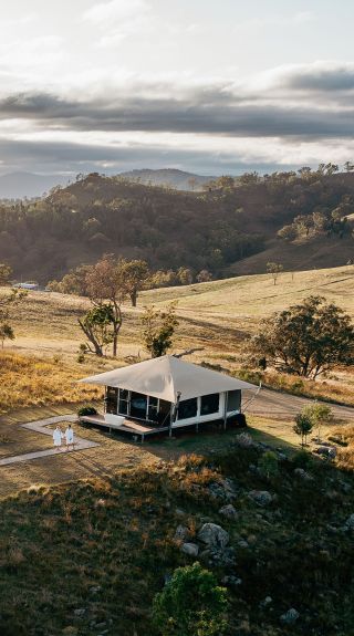 Aerial view with sunrise, Sierra Escape, Mudgee - Credit: Sierra Escape
