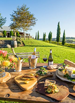 Food and wine available to enjoy on the scenic grounds of Cupitt's Winery, Ulladulla.