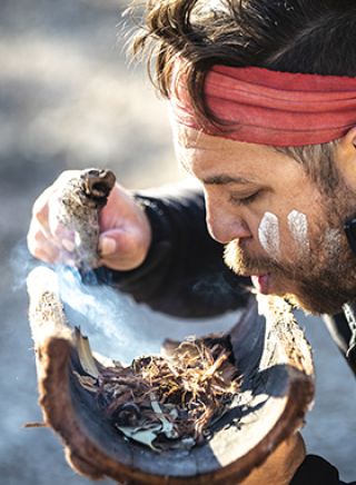 Smoking ceremony during a traditional welcome - Ngaran Ngaran Culture Awareness Tour in Narooma