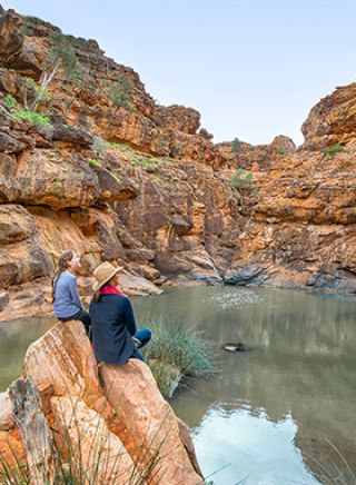 Mother and daughter appreciating the Mutawintji National Park in Outback NSW