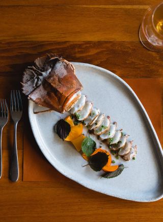 Lobster dish, Pipit Restaurant, Pottsville - Credit: Sabine Bannard