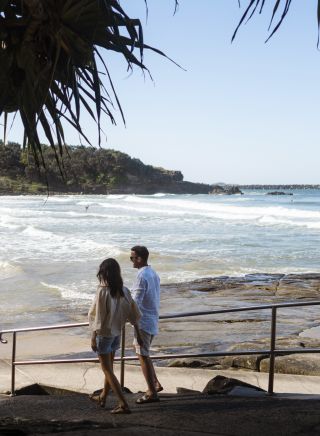 Couple enjoying a day out at Yamba Main Beach, Yamba