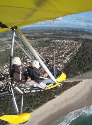 Flying over the coastline with Byron Bay Microlights