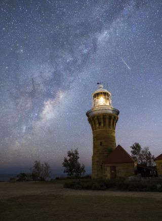 Stars shining over Barrenjoey Lighthouse, Palm Beach