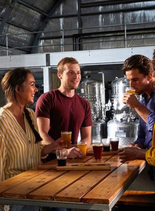 Friends enjoying IronBark Hill Brewhouse, Pokolbin