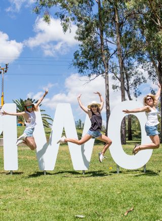 Women enjoying a day out at the Tamworth Country Music Festival 2017, Tamworth