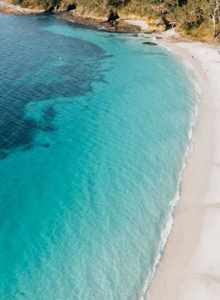 Aerial view of Murrays Beach, Jervis Bay