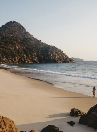 Couple enjoying a walk , Zenith Beach, Port Stephens