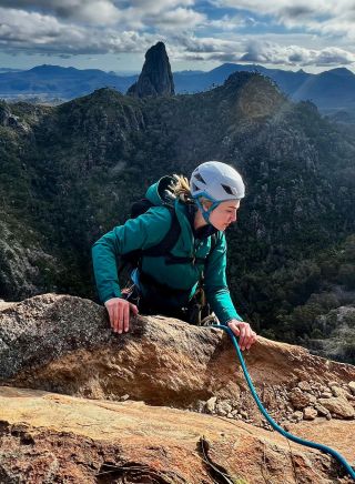 Sunrise on a Climber in the Warrumbungles, Blue Mountains Climbing School, Blackheath - Credit: Blue Mountains Climbing School 