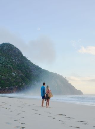  Couple looking at ocean, Zenith Beach, Port Stephens