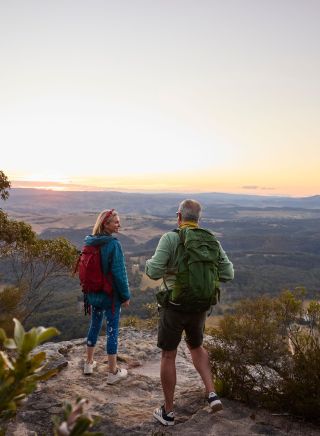 Couple watches the sunset, Mount Blackheath Lookout, Blackheath