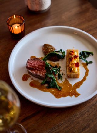 Meal on plate, Megalong Restaurant at LOT 101, Megalong Valley