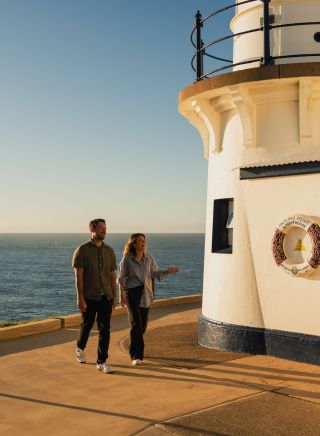 Couple visiting, Tacking Point Lighthouse, Port Macquarie