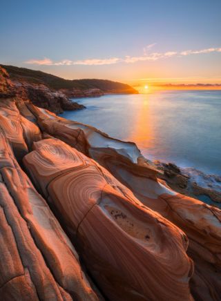 Sunrise over the tessellated pavement, Bouddi National Park, Bouddi