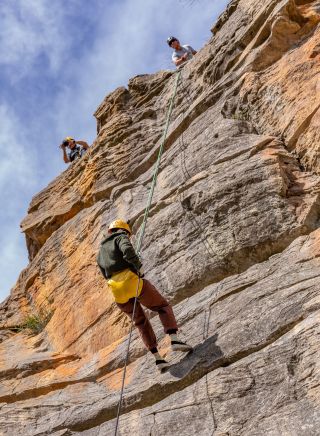 Man rock climbing, High and Wild Australian Adventures, Katoomba