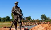 A bronze statue in the Cobar Miners Heritage Park