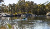 Woman enjoying an afternoon kayak through Dunns Swamp in Wollemi National Park