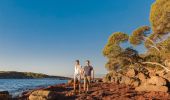 Couple enjoying the Light to Light Walk in Ben Boyd National Park