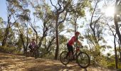 Mother and daughter enjoying a day of mountain biking in the Blue Mountains National Park, Blue Mountains