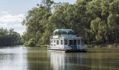  Houseboat paddling on the river, Edward River Houseboat, The Murray River