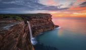 Sunrise at Curracurrong Falls and Eagle Rock in the Royal National Park, Sydney