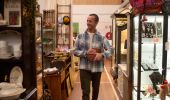 Man vintage shopping at Dirty Janes in Orange