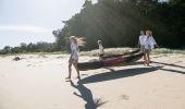 Family kayaking, North Creek Beach, Ballina