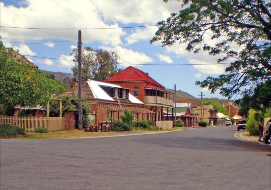 View of a heritage streetscape in Sofala, near Bathurst
