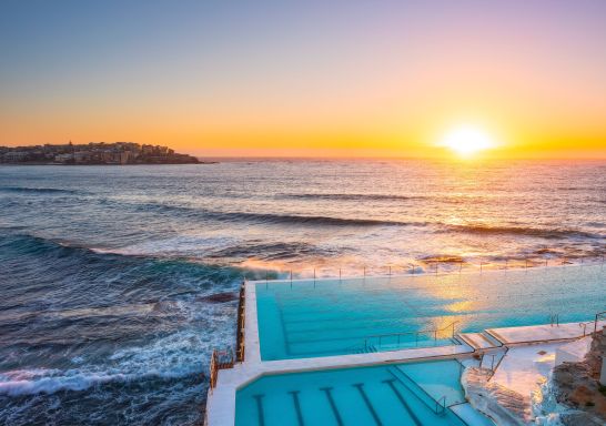 Morgensonne über dem Pool, Bondi Icebergs, Bondi Beach